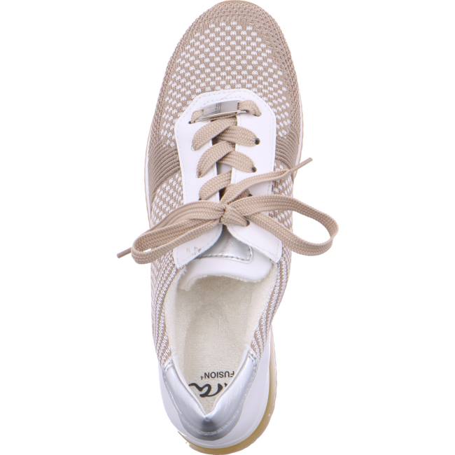 Scarpe Da Ginnastica Ara Lissabon-white-silver Donna Beige | ARA843RPC