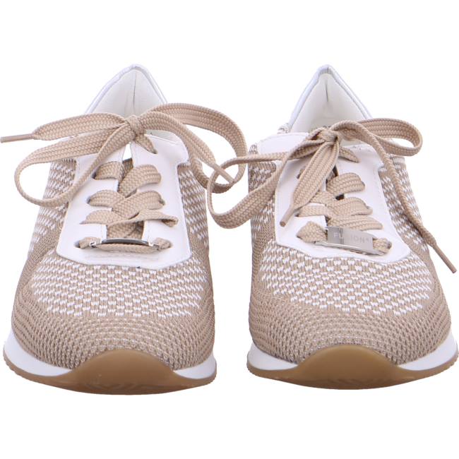 Scarpe Da Ginnastica Ara Lissabon-white-silver Donna Beige | ARA843RPC