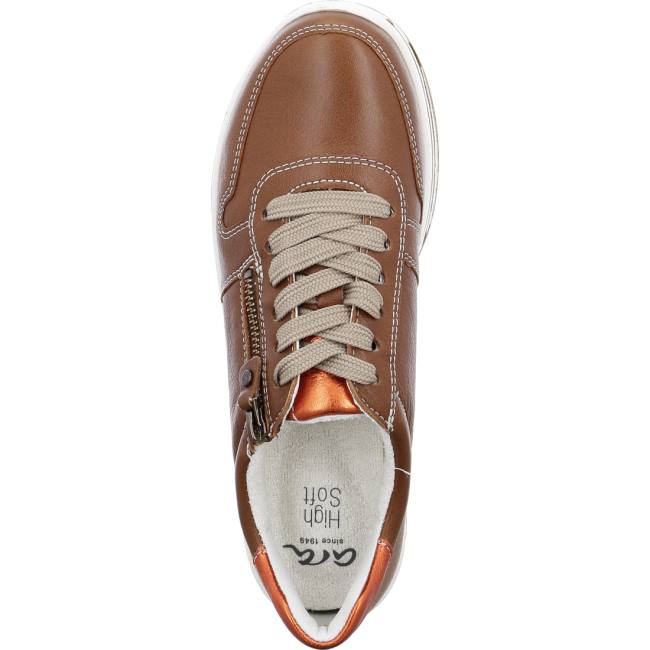 Scarpe Da Ginnastica Ara Pizzo-ups Sapporo Cognac Donna Marroni | ARA648HZF