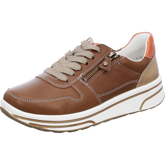 Scarpe Da Ginnastica Ara Pizzo-ups Sapporo Cognac Donna Marroni | ARA648HZF